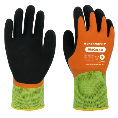 Gants de travail Tundra orange imperméable